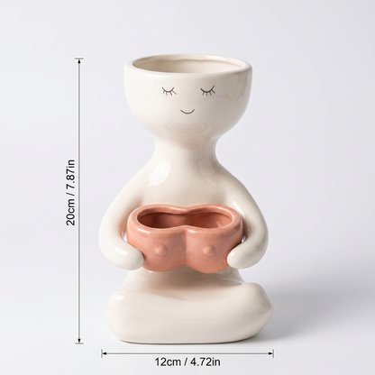A Handmade Lady Plant Pot