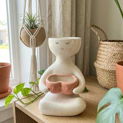 A Handmade Lady Plant Pot